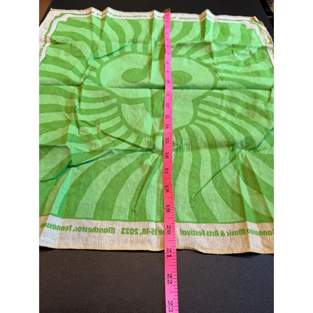 Bonnaroo Music Festival Bandana Scarf Green Retro Hankerchief Festival Merch